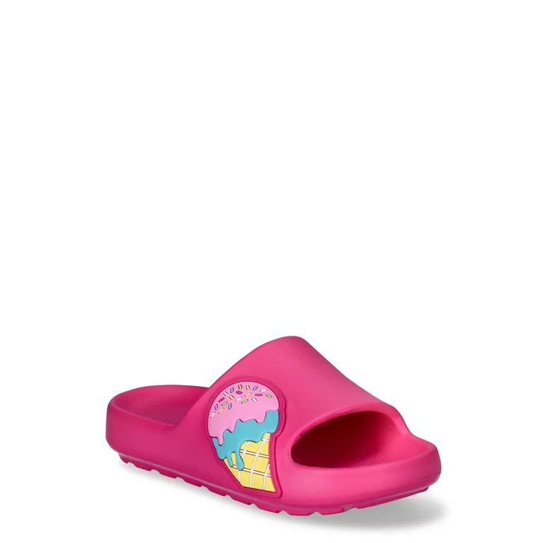 Wonder Nation Little Girls and Big Girls Icon Eva Slide Sandals | Walmart (US)