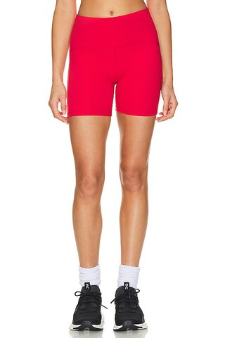 Beyond Yoga Powerbeyond Strive Biker Short in Retro Red from Revolve.com | Revolve Clothing (Global)