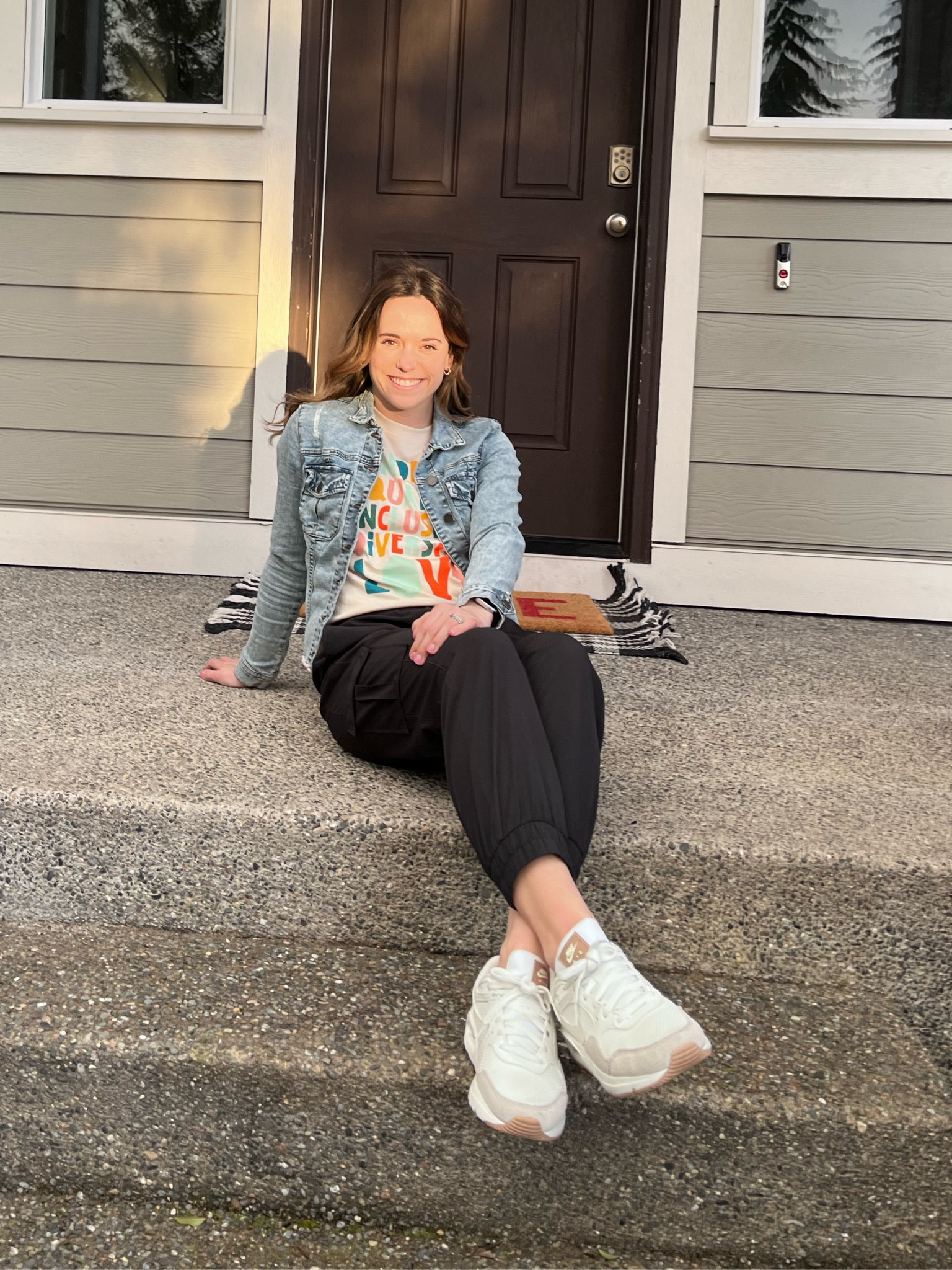 Cutest and most comfortable joggers EVER  paired with a teacher tee and a jean jacket that everyone needs in their closet! 

#LTKtravel #LTKfindsunder50