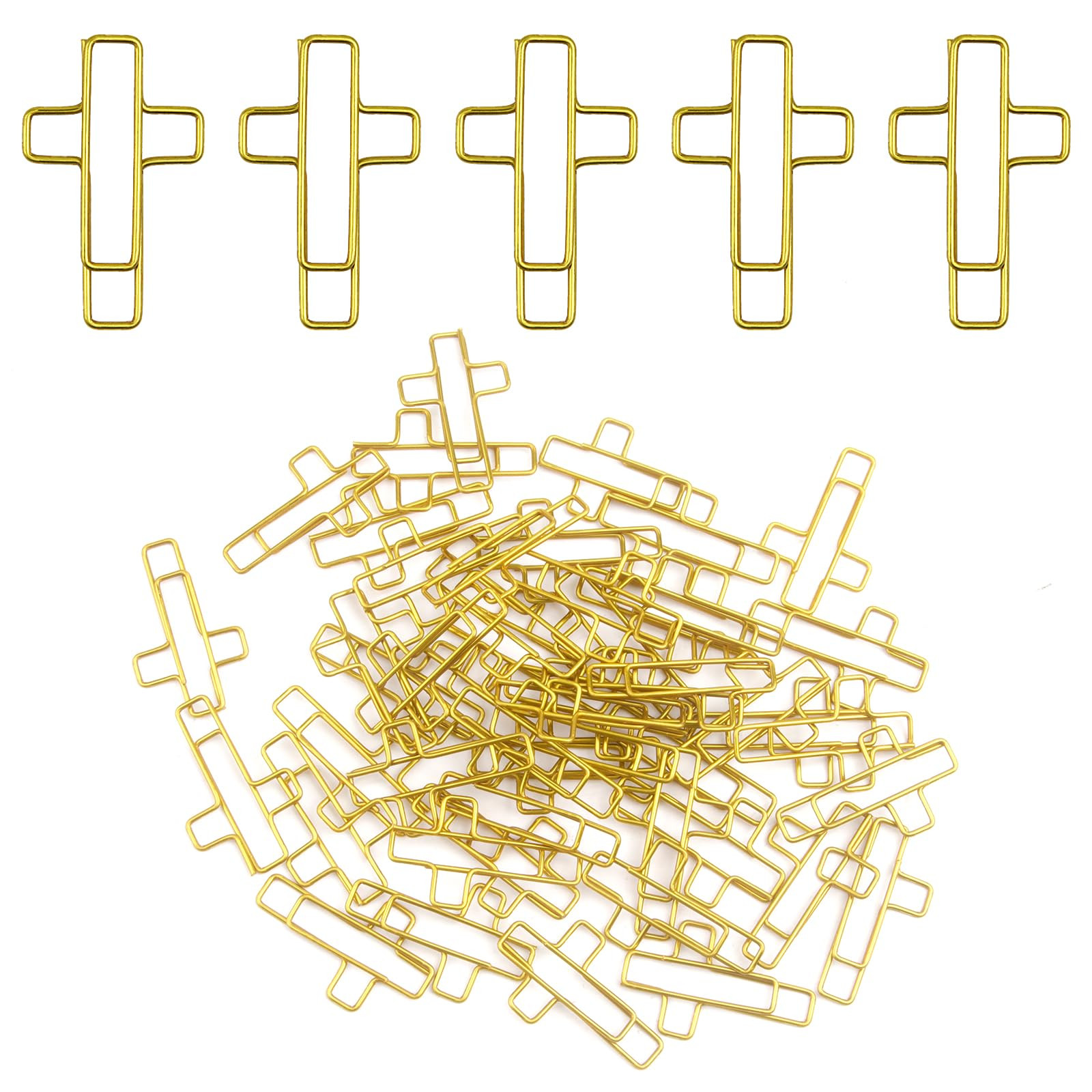 50 PCS Gold Cross Paper Clips Bible Paper Clips - Versatile Bible Study Supplies for Christian Of... | Amazon (US)