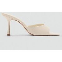 Mango Open Toed Heeled Sandals With Pointed Toe - White | Very (UK)