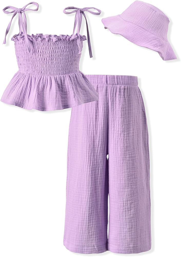 Aalizzwell Toddler Girls Summer Outfit with Hat 1-5 Years | Amazon (US)