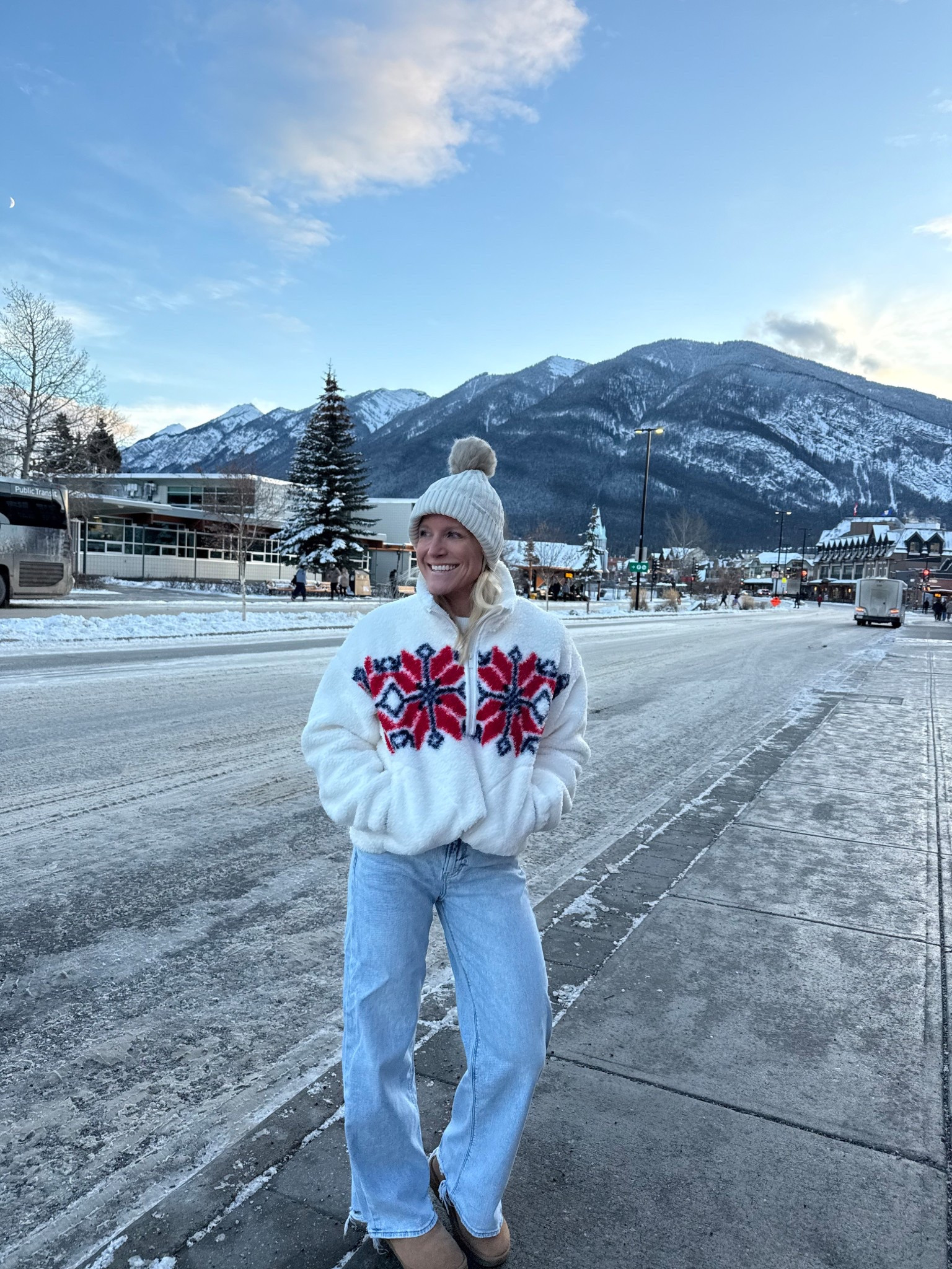 Cozy winter weather jeans and the warmest pullover!