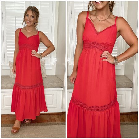 Absolutely LOVE this new Walmart dress! The color is stunning but there are A few color options available. The crochet details are gorgeous. Has adjustable strap, lined, pockets and such great quality. Runs TTS. 

Walmart fashion. Walmart finds. LTK under 50. 