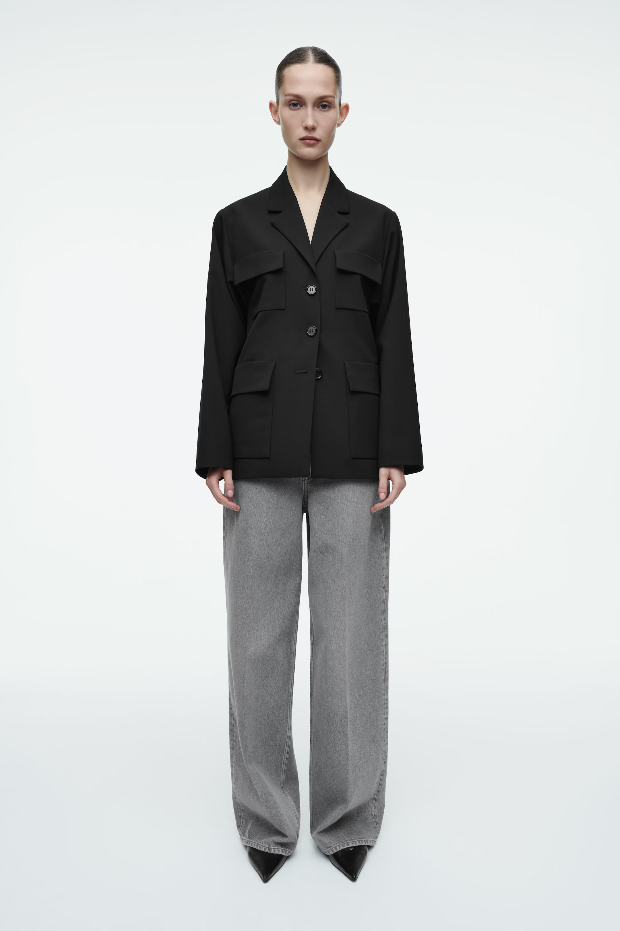 TIDE WIDE-LEG JEANS - GREY | COS UK