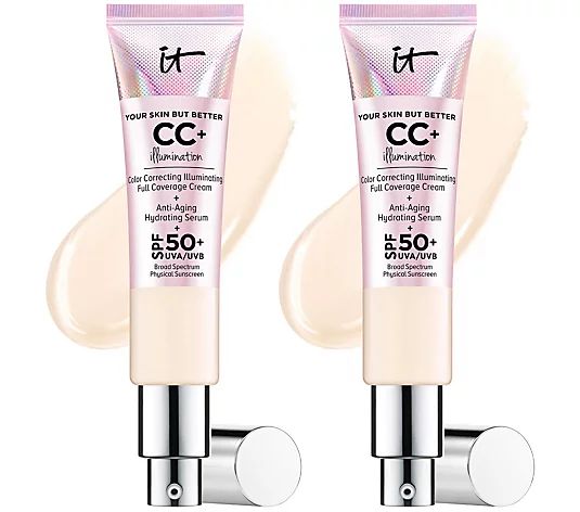 IT Cosmetics Your Skin But Better CC Cream Illumination SPF50 Duo | QVC