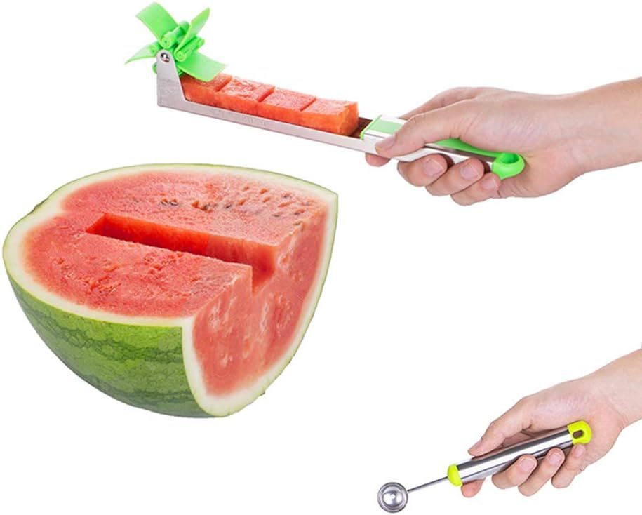 Watermelon Slicer Cutter - Stainless Steel Knife Corer Fruit Vegetable Tools Kitchen Gadgets with... | Amazon (US)