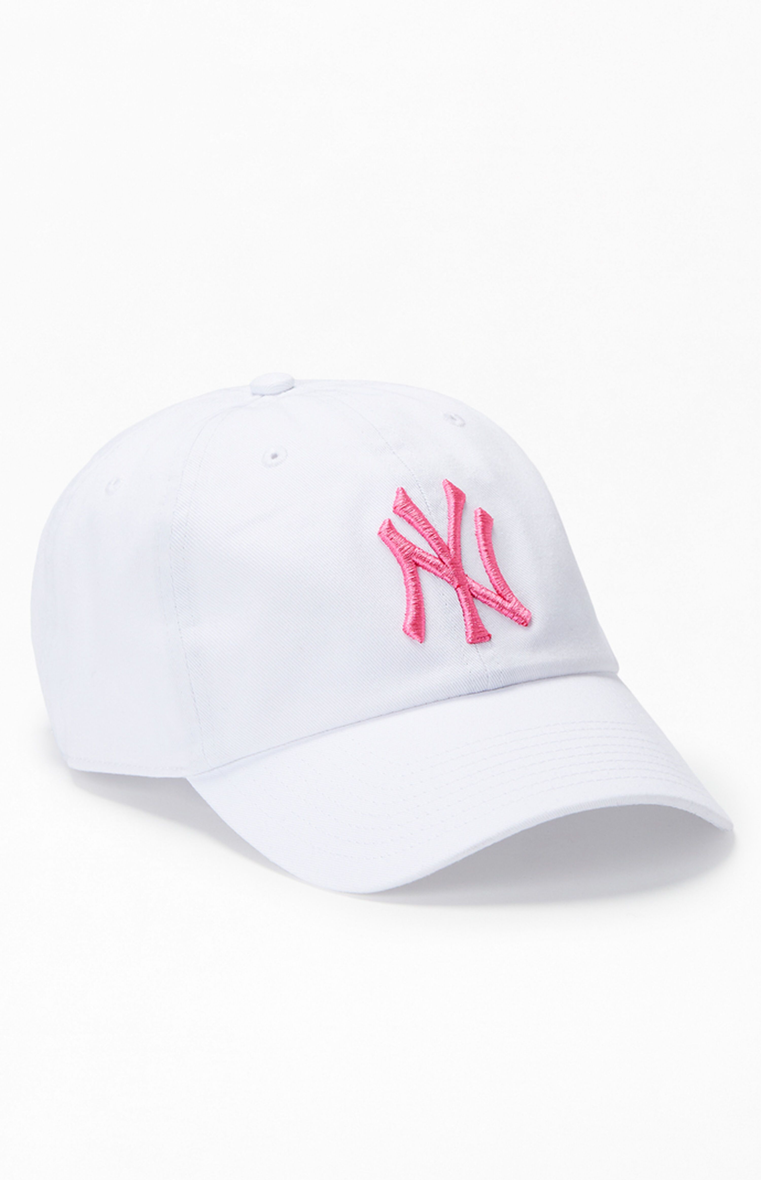 47 Brand White & Pink NY Yankees Strapback Dad Hat | PacSun