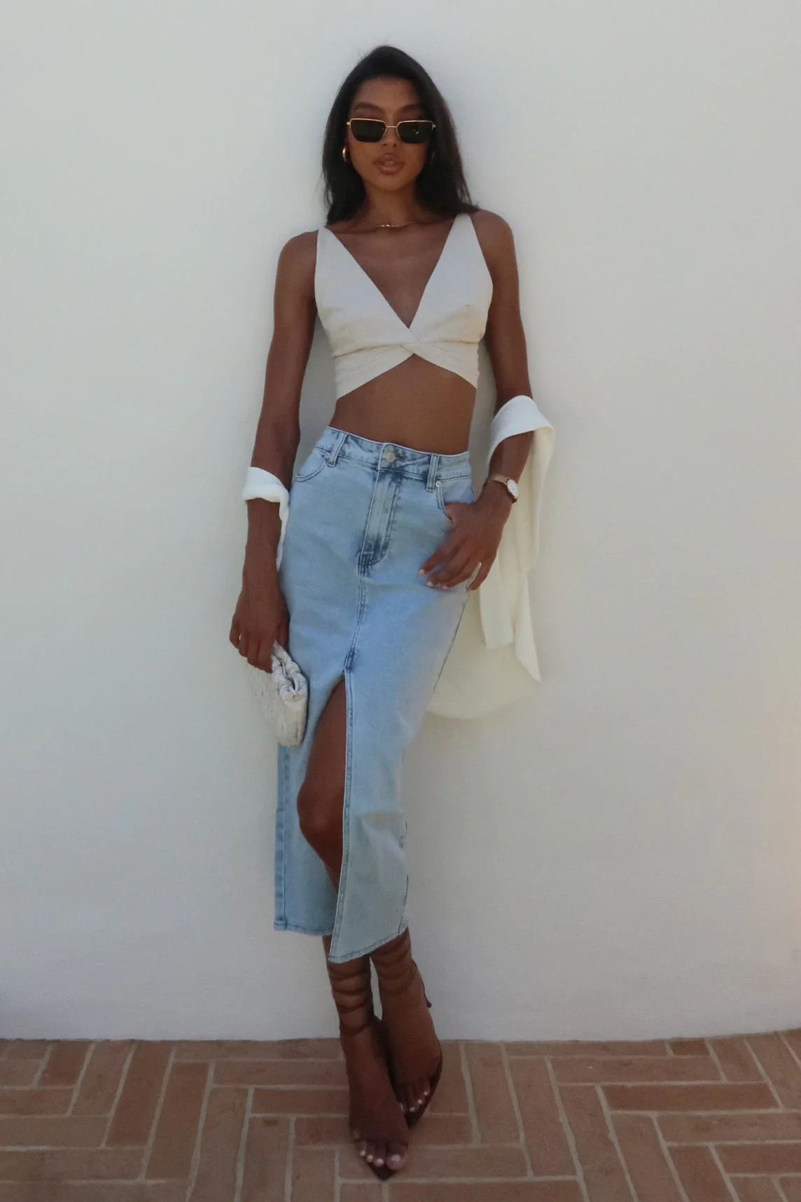 Kaesha Twist Linen Top - Natural | MESHKI US