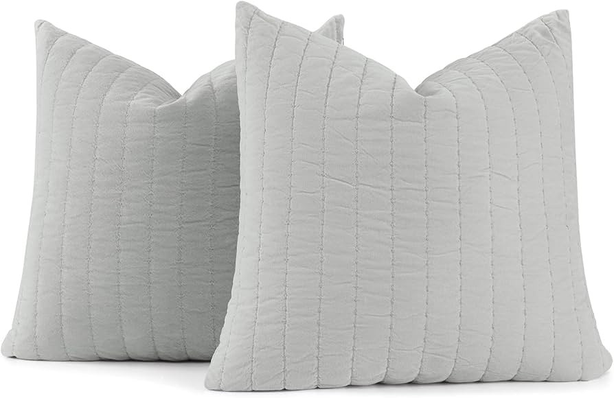 COCOPLOCEUS 26"x26" Euro Sham Pillow Covers Set of 2 Velvet Euro Pillow Covers Decorative Square ... | Amazon (US)