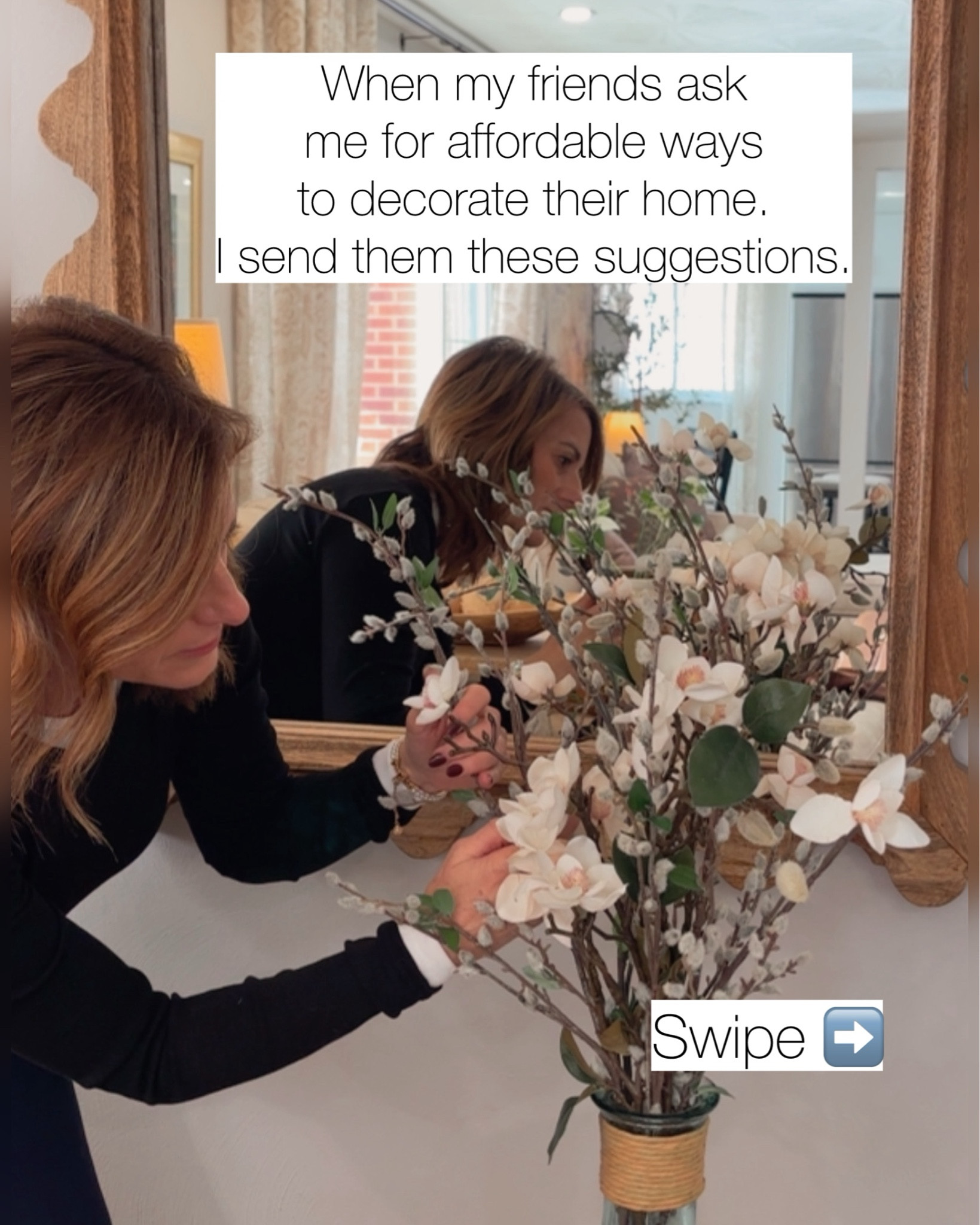 You don’t need a big budget to have a beautiful home… you just need a little creativity 💫
Some of my favorite spaces I’ve created didn’t come from designer store, they came from mixing affordable finds, repurposing what I already had, and adding simple touches that make a space feel you.
A cozy home isn’t about how much you spend… it’s about how it makes you feel when you walk in the door 🤍
Start small. Rearrange a shelf. Add a tray. Stack a few books. Bring in a plant.
It all adds up and it doesn’t have to cost a fortune.
I’ll keep finding the affordable pieces so you don’t have to 😉