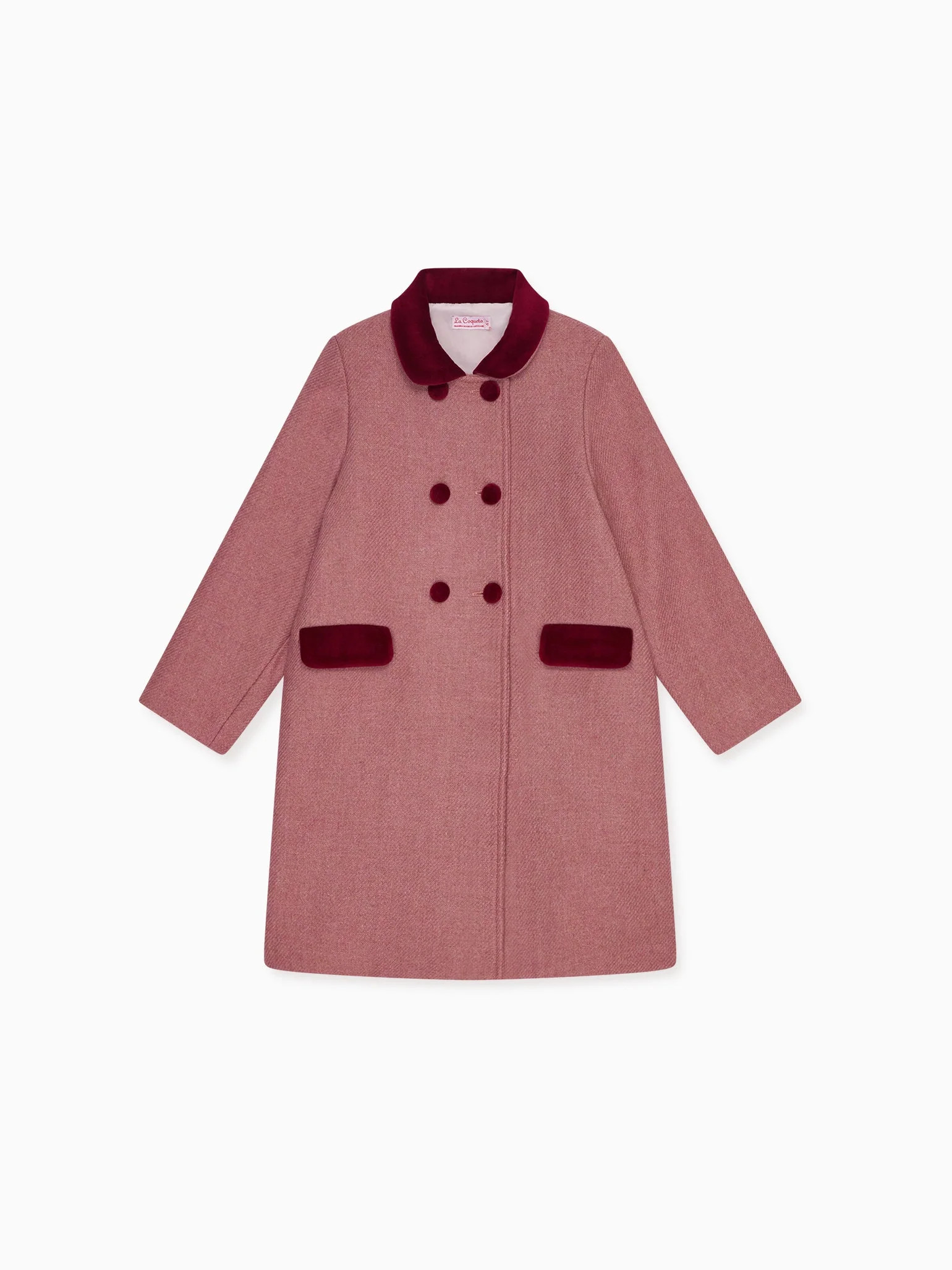 Dusty Pink Arrieta Girl Coat | La Coqueta (US)