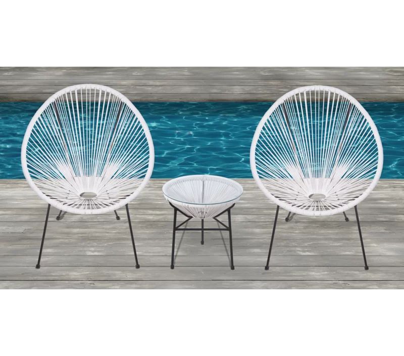Zion 3 Piece Rattan 2 Person Seating Group | Wayfair North America