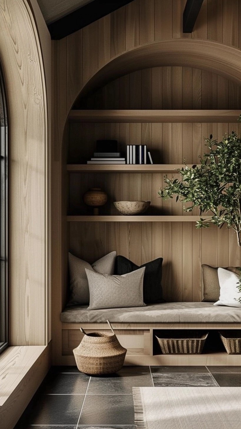 |Modern European entryway| warm wood radiates with pops of contrast & greenery 🤎

#LTKSaleAlert #LTKHome