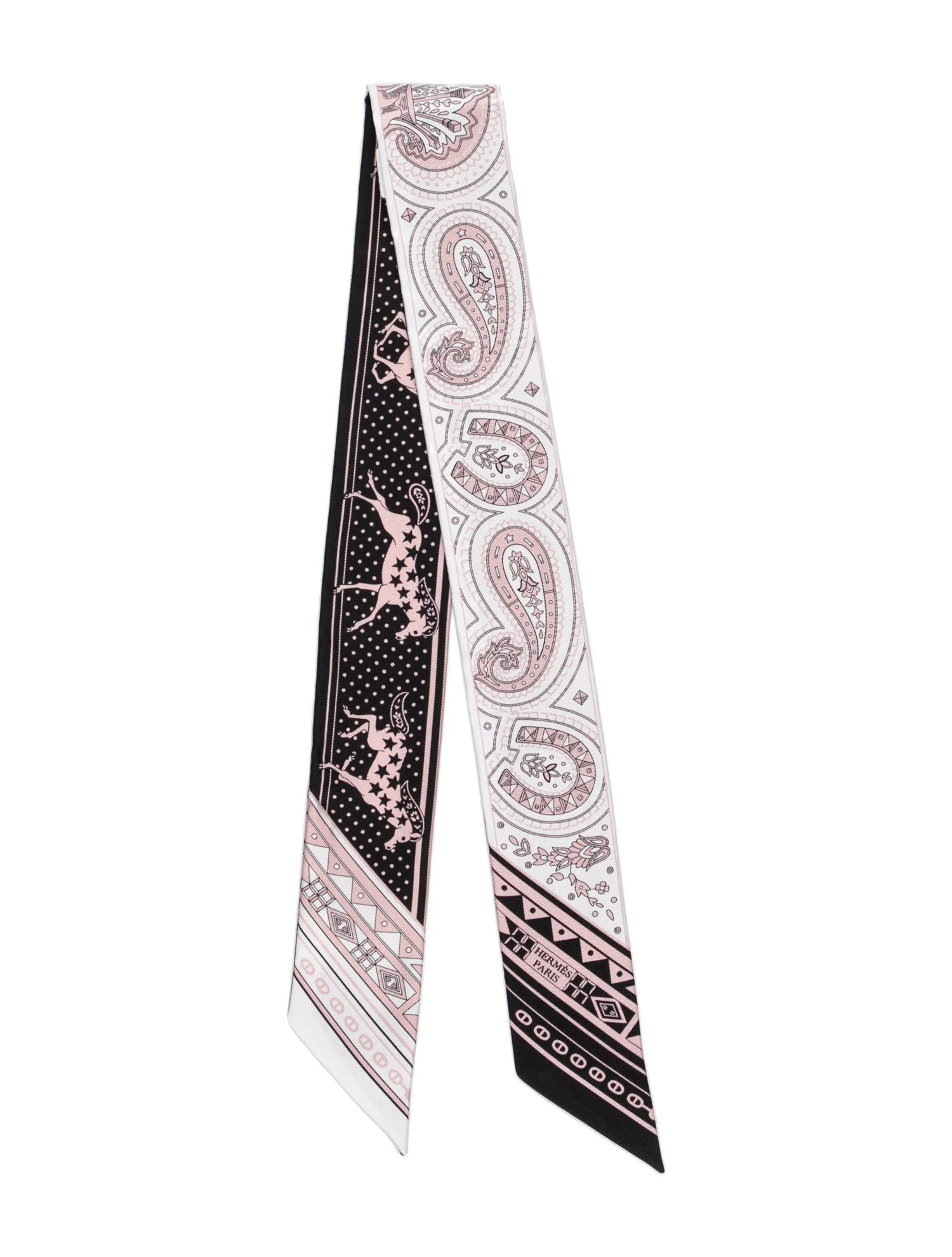 Hermès Cheval De Coeur Silk Twilly Scarf - Black Scarves and Shawls, Accessories - HER825207 | T... | The RealReal