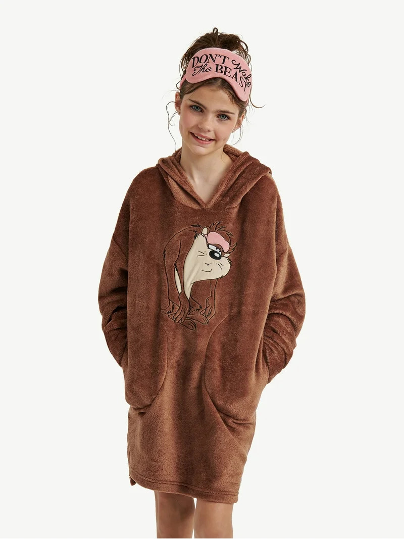 Looney Tunes X Justice Girls Long Sleeve Sleep Hoodie and Eyemask, 2-Piece, Sizes S-XL - Walmart.... | Walmart (US)