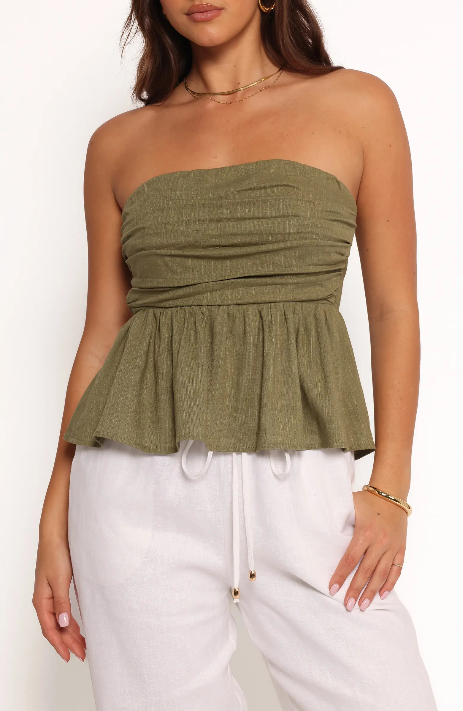 Petal & Pup Maia Strapless Linen Blend Top | Nordstrom | Nordstrom