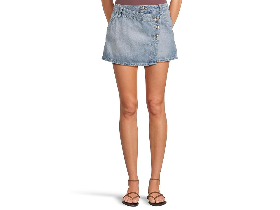 Free People Wynne Denim Skirt Women's Skirt Light Indigo : 25, Cotton/Denim | Zappos