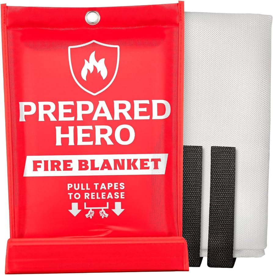 Prepared Hero Emergency Fire Blanket - 1 Pack - Fire Suppression Blanket for Kitchen, 40” x 40... | Amazon (US)