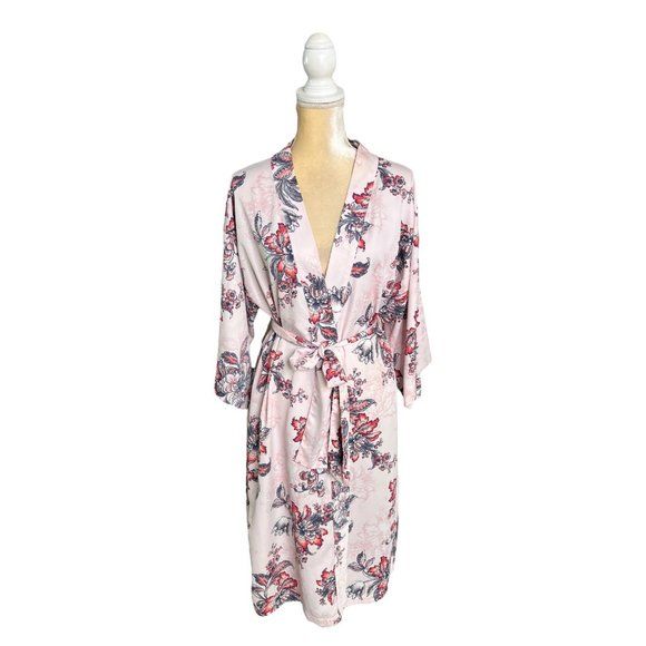 New York & Company Gabrielle Union Collection Pink Kimono Robe Size XS/S Floral | Poshmark