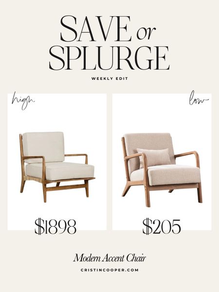 Save or Splurge

Modern Accent Chair

For more great deals head to cristincooper.com 

#LTKhome