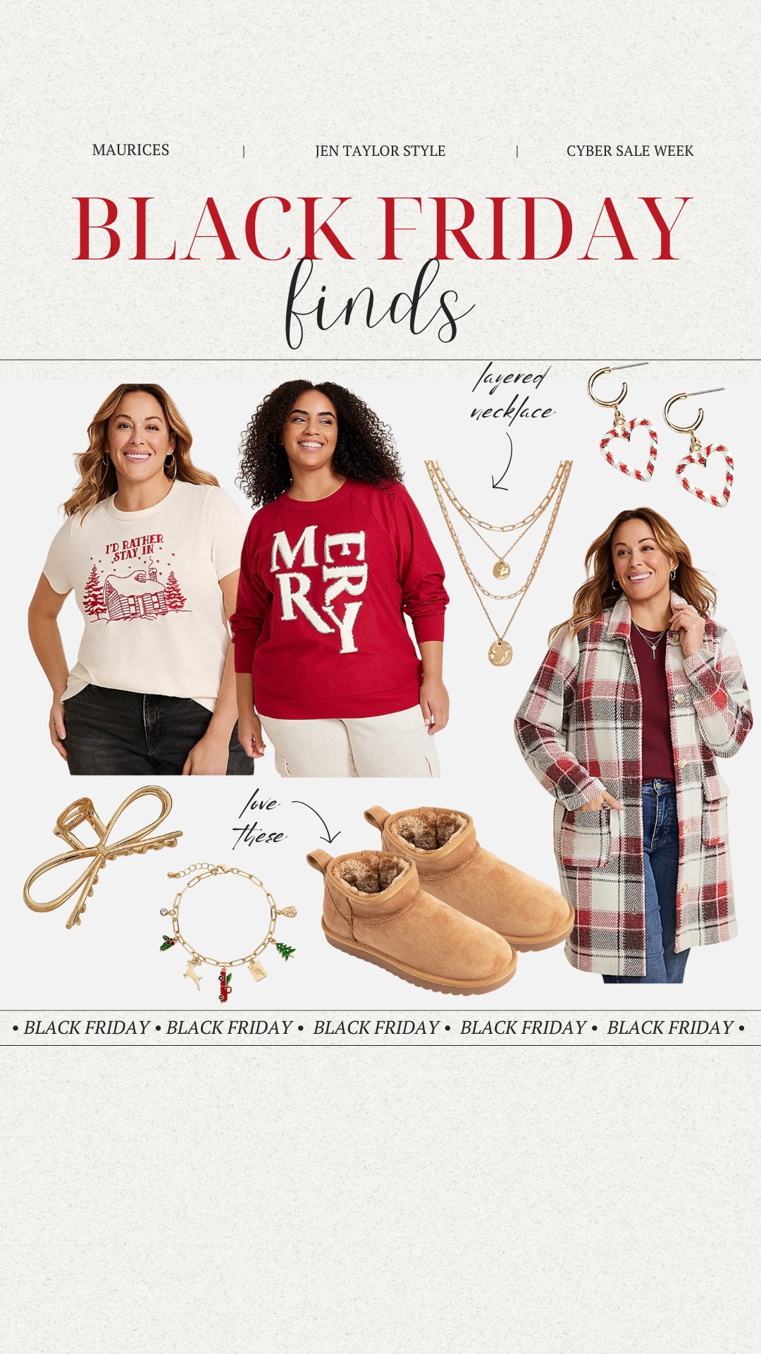 From festive sweaters to cozy accessories, Maurices Black Friday sale is packed with holiday must-haves!

#LTKCyberWeek #LTKSaleAlert #LTKPlusSize