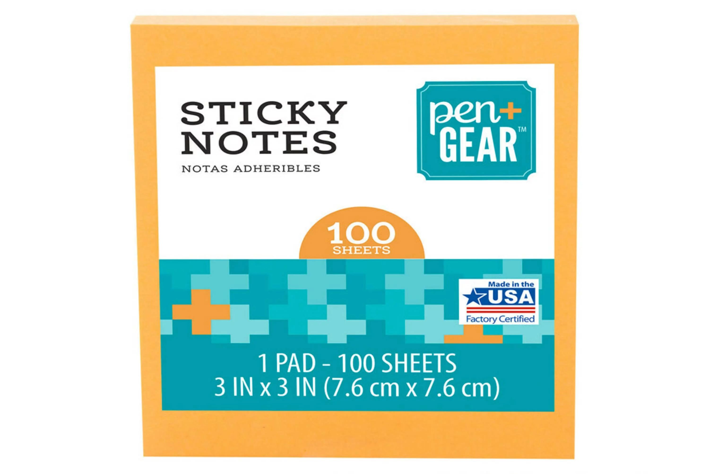 Pen + Gear Sticky Notes, 3" x 3", Orange, 100 Sheets, 1 Pad - Walmart.com | Walmart (US)