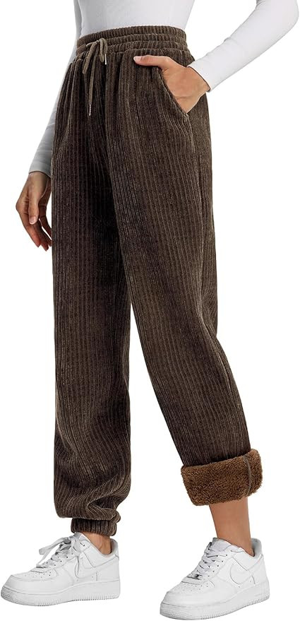 QIANXIZHAN Women's Winter Warm Thick Fleece Pants, Lined Sweatpants Pants Joggers Comfy Pajama Cl... | Amazon (US)