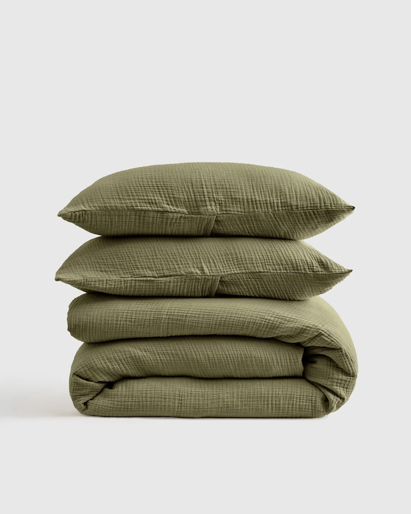 Organic Airy Gauze Duvet Cover Set | Quince in Olive | Quince