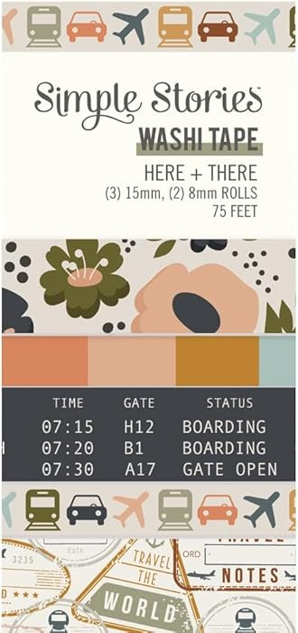 SIMPLE STORIES Washi Tape 5/Pkg, Multicolor | Amazon (US)