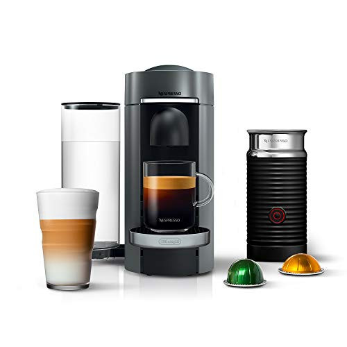 Nespresso Vertuo Plus Deluxe Coffee and Espresso Maker by De'Longhi, Titan with Aeroccino Milk Frother, 110 Volts | Amazon (US)