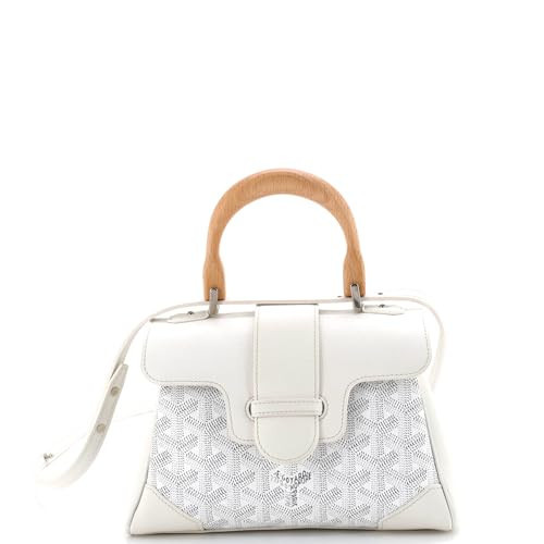 Goyard, Pre-Loved Saigon Top Handle Bag Coated Canvas with Leather Mini, White | Amazon (US)