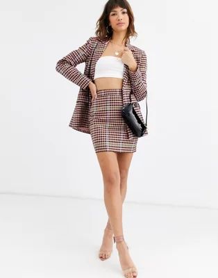 ASOS DESIGN candy check mini suit skirt | ASOS (Global)