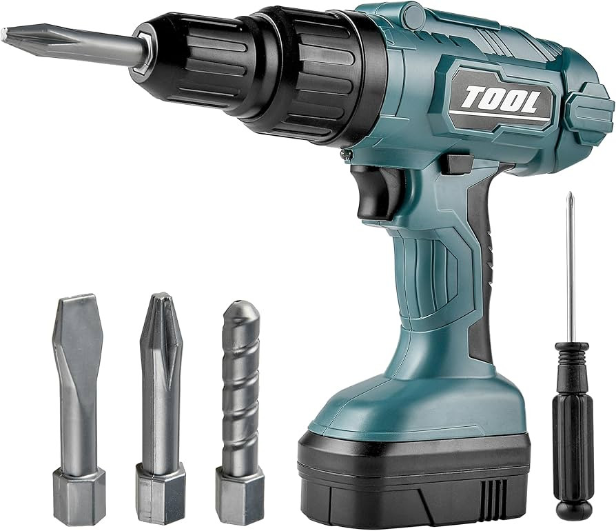 Amazon.com: BELLOCHIDDO Toys Electric Toy Drill - Pretend Play Power Tools Set - Construction Tod... | Amazon (US)