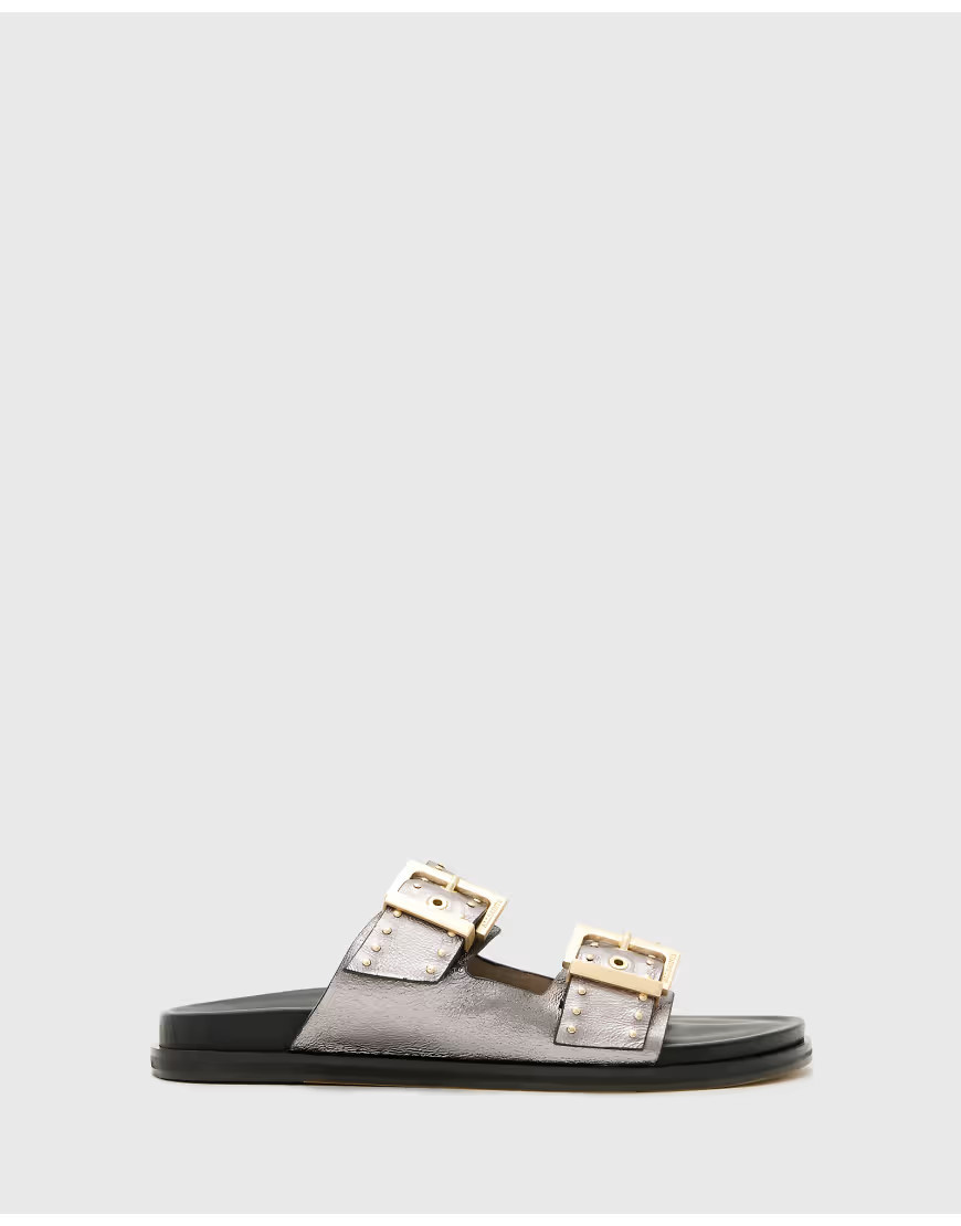 AllSaints Magda studded sandals in silver | ASOS (Global)