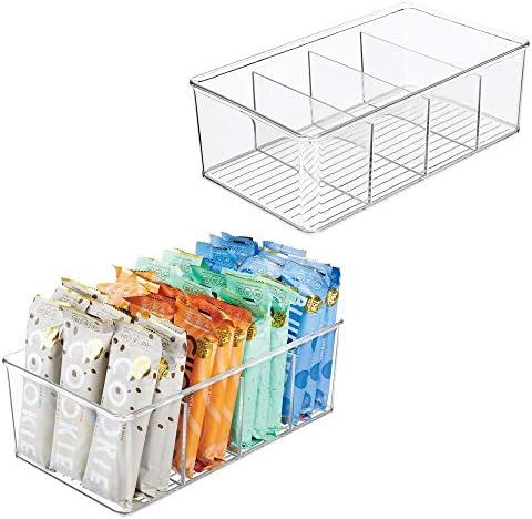 Amazon.com: mDesign Plastic Food Storage Organizer Bin Box - 4 Divided Sections - Holder for Seas... | Amazon (US)