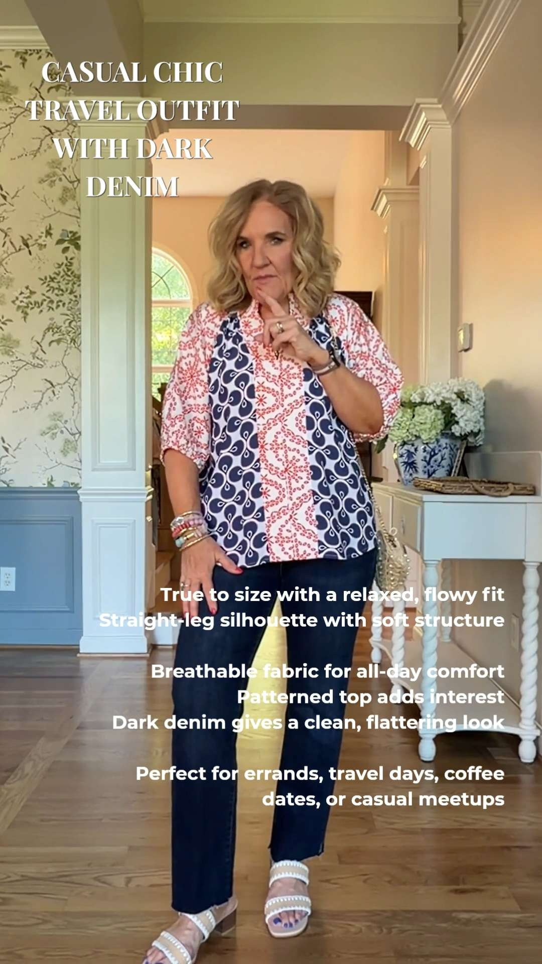 Tap the bell 🔔, heart ❤️ this post, and save for later!

Need an outfit that feels comfortable but still looks pulled together? This set does both without any effort.

✔️ Breathable fabric keeps you comfortable all day
✔️ Straight-leg denim gives a clean, flattering shape
✔️ Patterned top adds interest without needing extra styling

Wearing my usual size medium, true to size with a relaxed, flowy fit.

Easy for travel days, running errands, coffee dates, or casual lunches when you want to feel comfortable and polished.

Linked everything here if you want to save this look for later ❤️

#LTKootd #LTKSeasonal #LTKOver40
