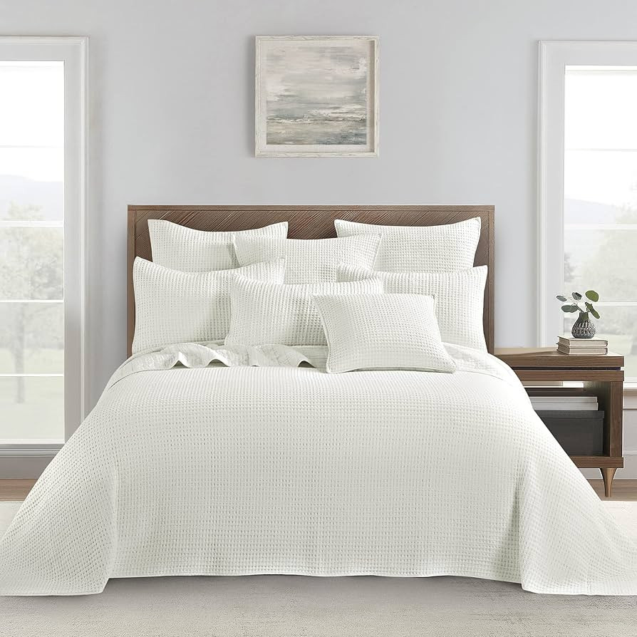 Levtex Home - Mills Waffle - King Bedspread Set - Cream Cotton Waffle - Bedspread Size (122 x 106... | Amazon (US)