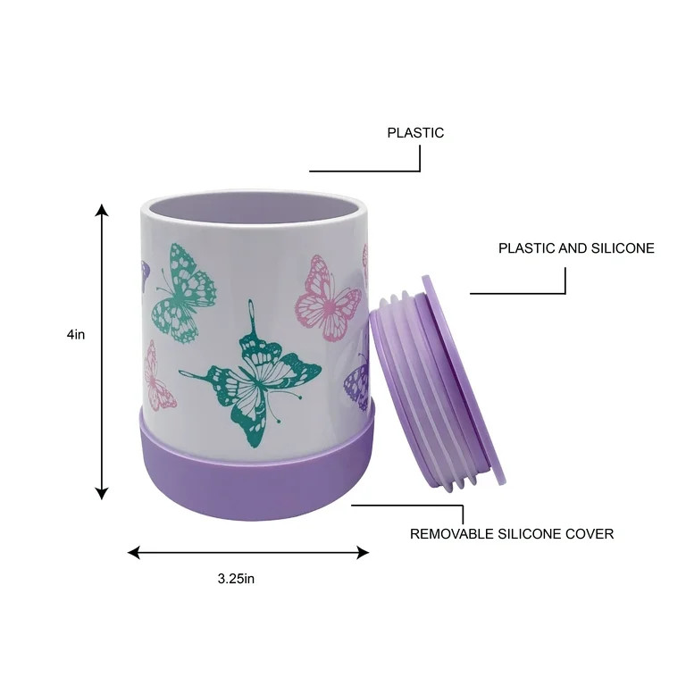 Your Zone Kids Butterfly Toothbrush Holder with Non-Slip Bottom | Walmart (US)