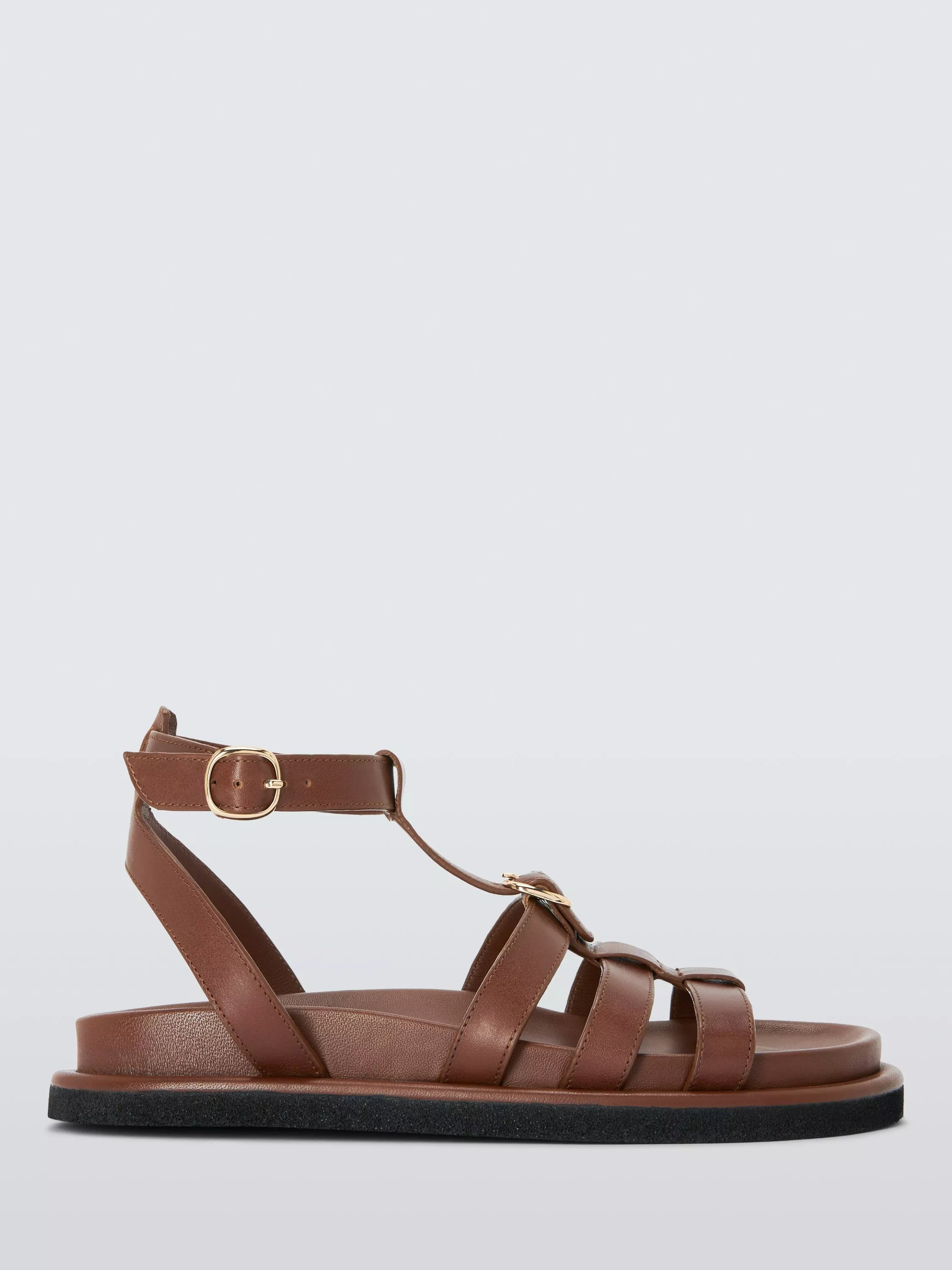 John Lewis Layla Leather Gladiator Sandals, Tobacco Brown | John Lewis (UK)