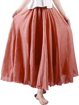 OCHENTA Women's Light Bohemian Flowy Full Circle Long Maxi Skirt | Amazon (US)