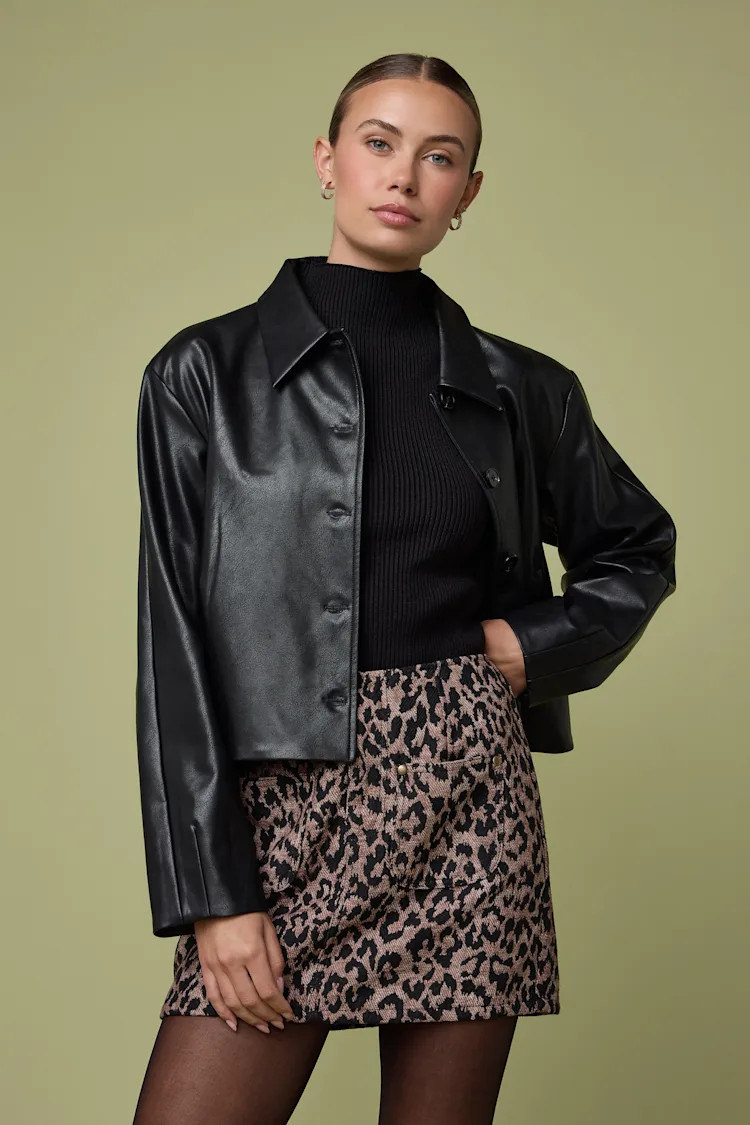 Bixy Brown Leopard Print Tweed Mini Skirt | Lulus