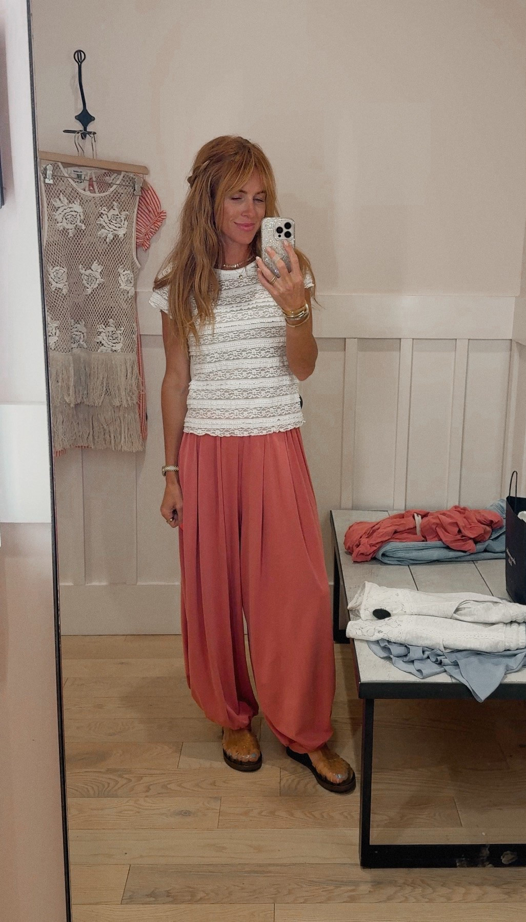 Wearing an XS in the pants, they run big. TTS in the top, I’m in the small. Shoes are 50% off right now + an extra 30% off with code EXTRA30. If you’re in between sizes, size down!

@Anthropologie

#LTKootd