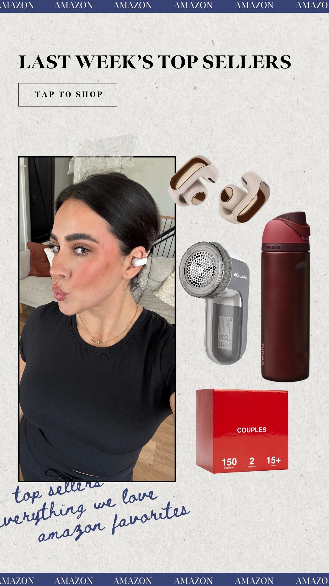 Last week's top sellers on amazon! Everything you loved, open ear Bose headphones on major sale! Fabric shaver for clothes, furniture, immediately removes pilling. The limited edition Amazon only Owala color & couples connection game! 

Top sellers, best sellers, Amazon finds

#LTKFindsUnder50 #LTKHome #LTKSaleAlert