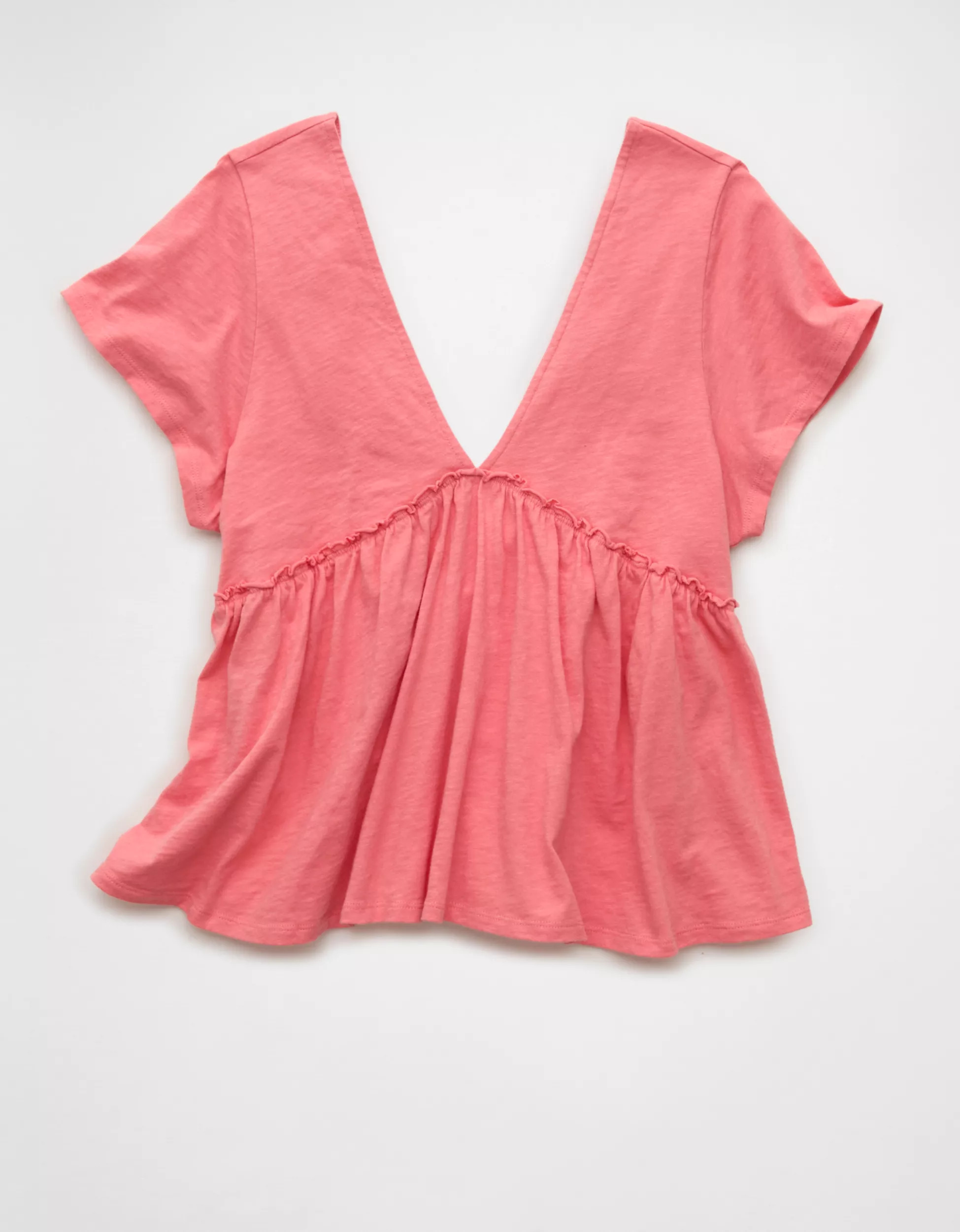 AE Sunchaser Knit Babydoll Swing T-Shirt | American Eagle Outfitters (US & CA)