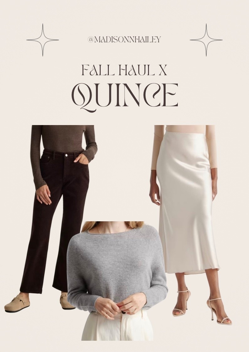 Quiet luxury for fall: corduroy pants, a silk skirt, and the softest grey cashmere sweater — all from Quince.

#LTKSeasonal #LTKStyleTip #LTKFindsUnder100