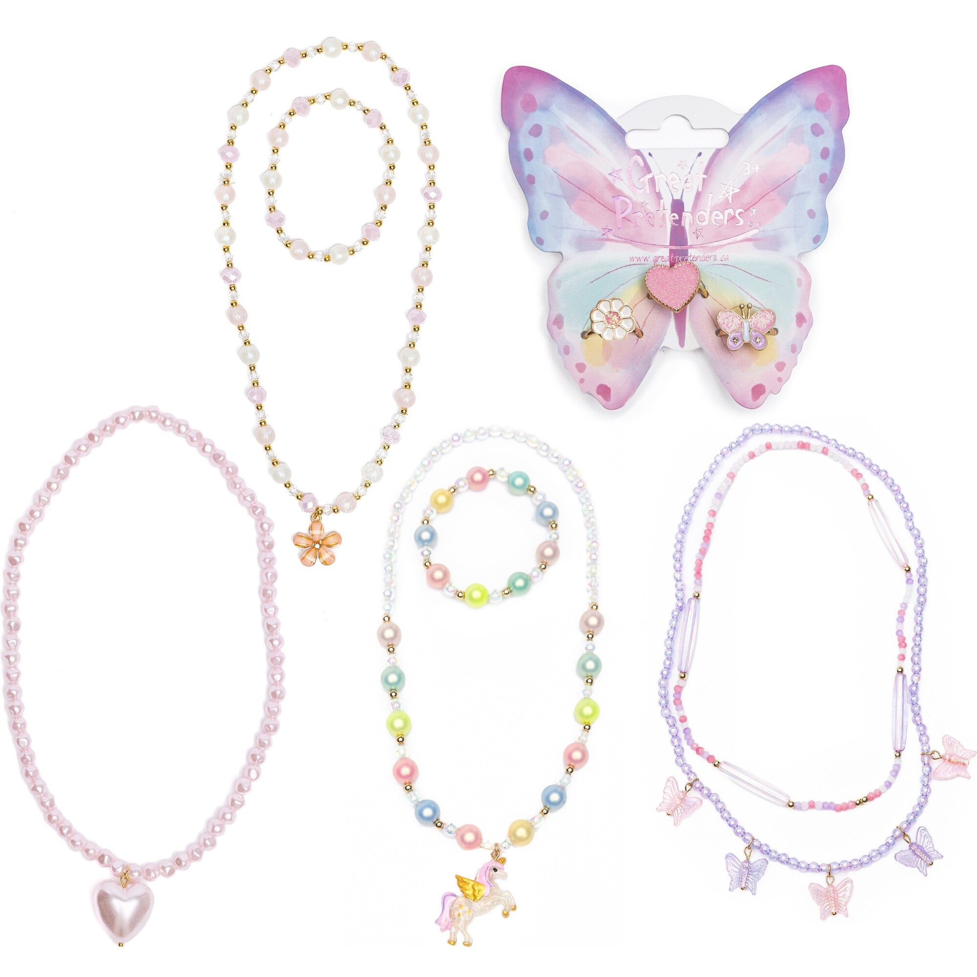 Whimsical Butterflies, Unicorn, and Hearts 5-pc Accesssory Bundle | Maisonette