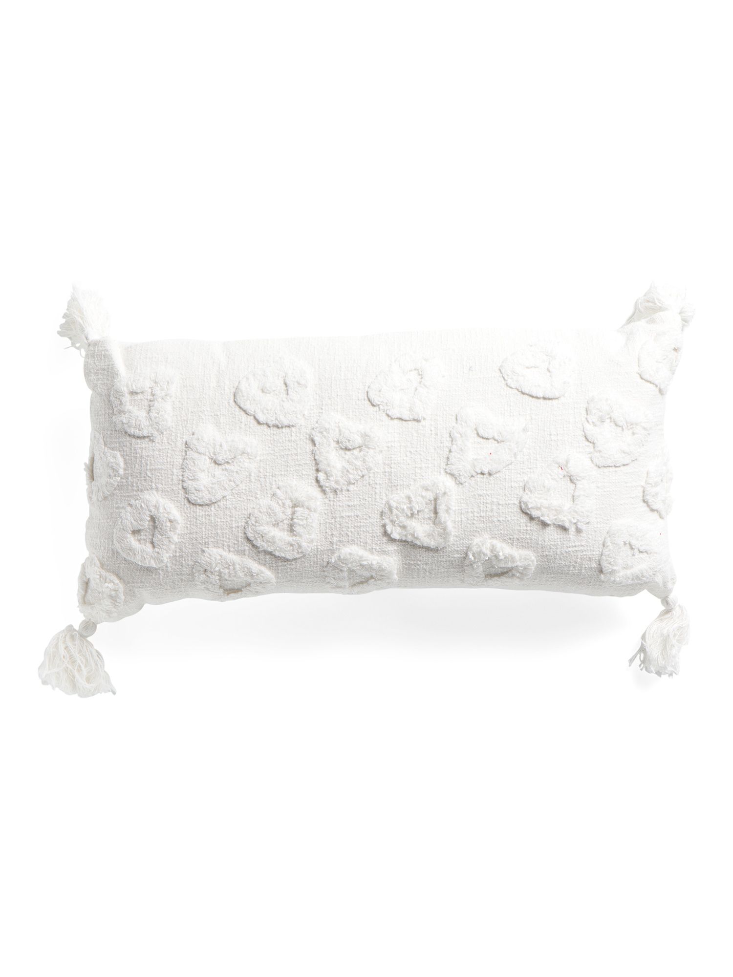 14x28 Tufted Heart Pillow With Tassels | TJ Maxx