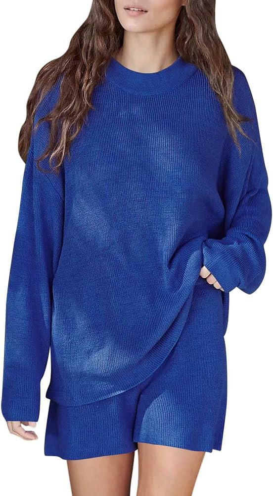 Viottiset Women's 2 Piece Loungewear Set Outfits with Shorts Sweater Lounge Set Pajama Set-Womens... | Amazon (US)