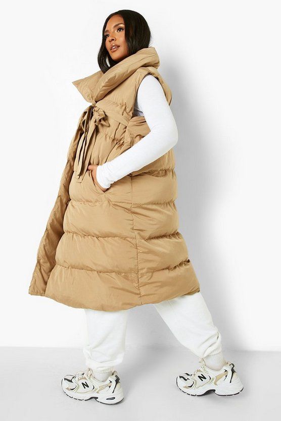 Plus Tie Detail Wrap Duvet Gilet | Boohoo.com (US & CA)